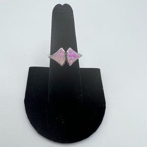 Matrix Opal Ring Size 6.5 Sterling Silver 925 Natural Gemstone Pink Fine Jewelry